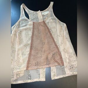 Staring at Stars Sheer Button Back Sleeveless Top Size Small EUC